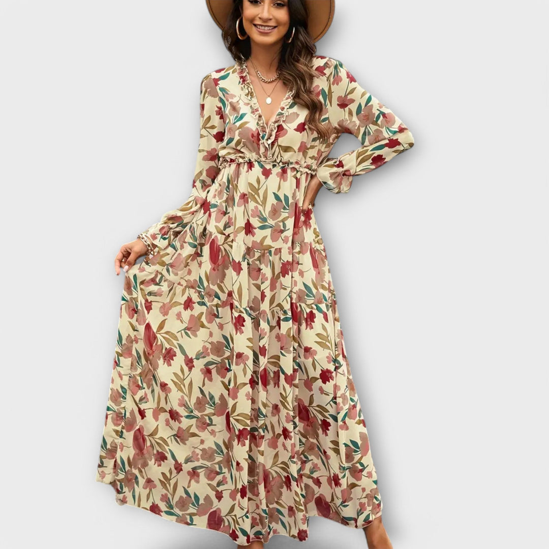 Floral V-Neck Maxi Dress