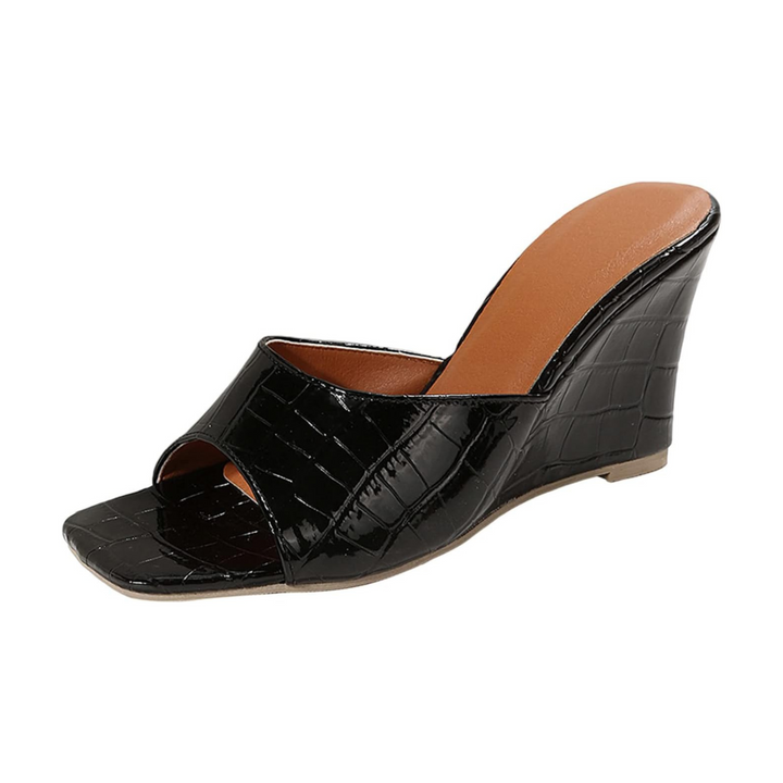 Womens Leather Wedge Cushioned Shoes
