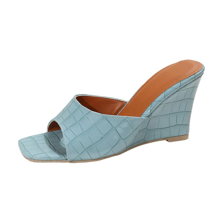 Womens Leather Wedge Cushioned Shoes