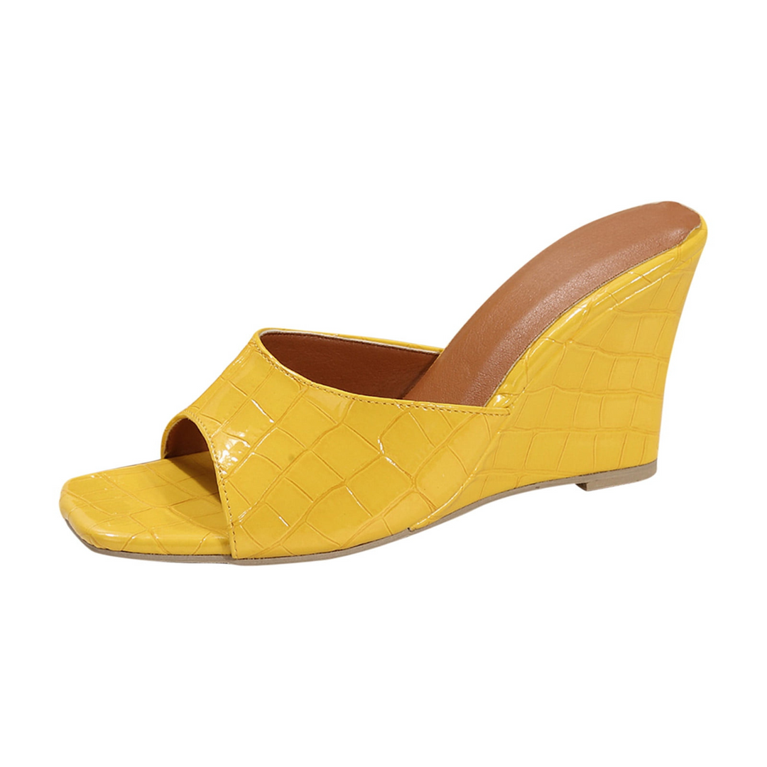 Womens Leather Wedge Cushioned Shoes