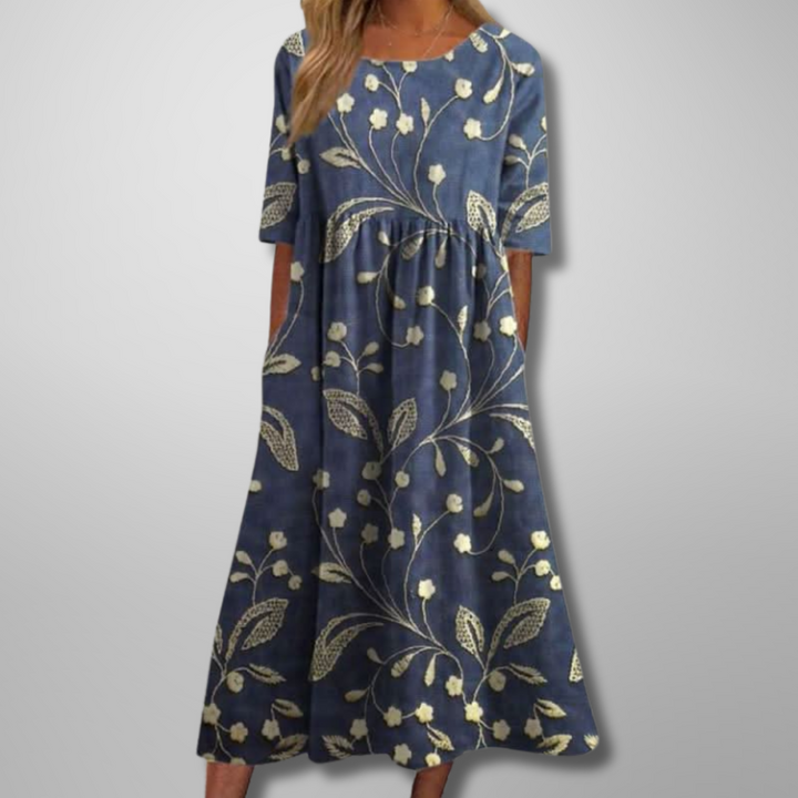 Relaxed Floral Midi Dress
