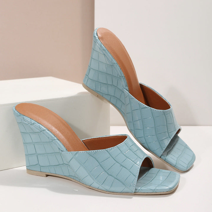 Womens Leather Wedge Cushioned Shoes