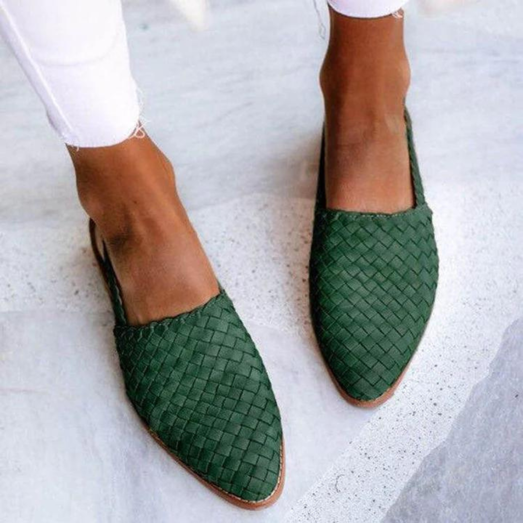 Elegant Woven Vegan Leather Ballerinas