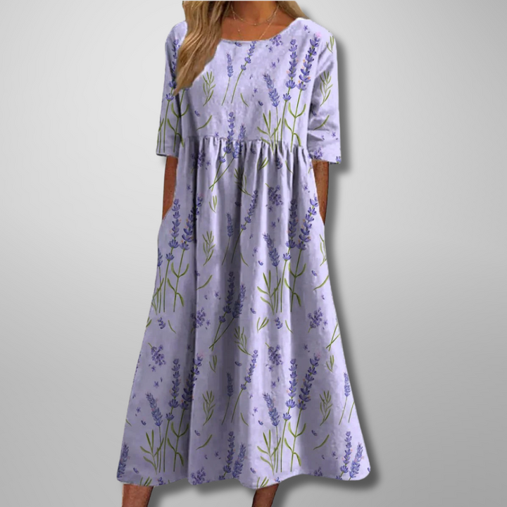 Relaxed Floral Midi Dress