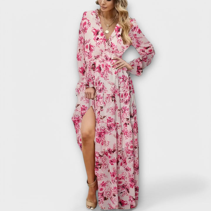 Floral V-Neck Maxi Dress