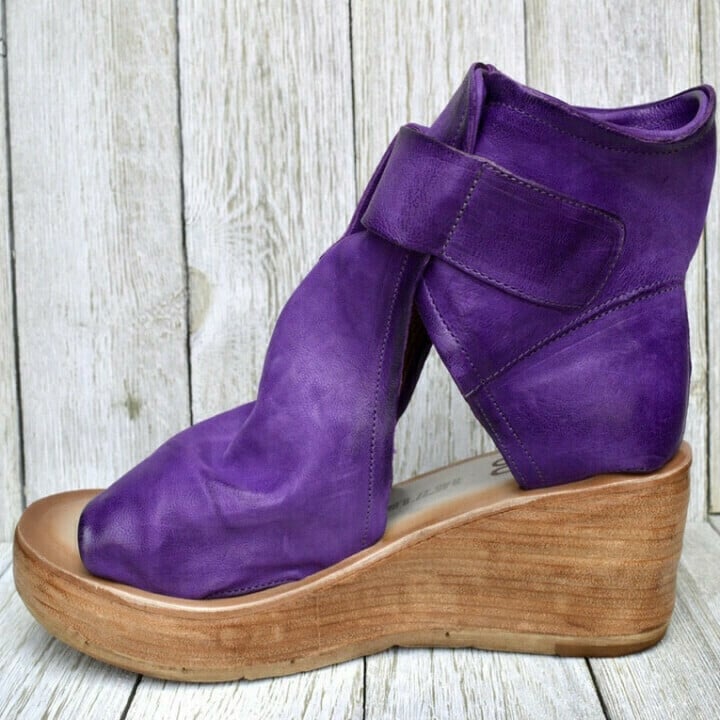 Wedge Sandals with Buckle in Boho Style