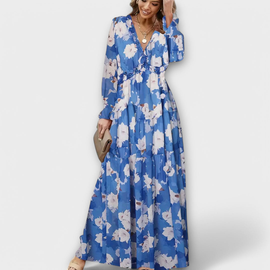 Floral V-Neck Maxi Dress