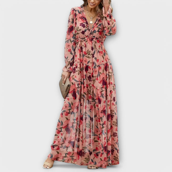 Floral V-Neck Maxi Dress