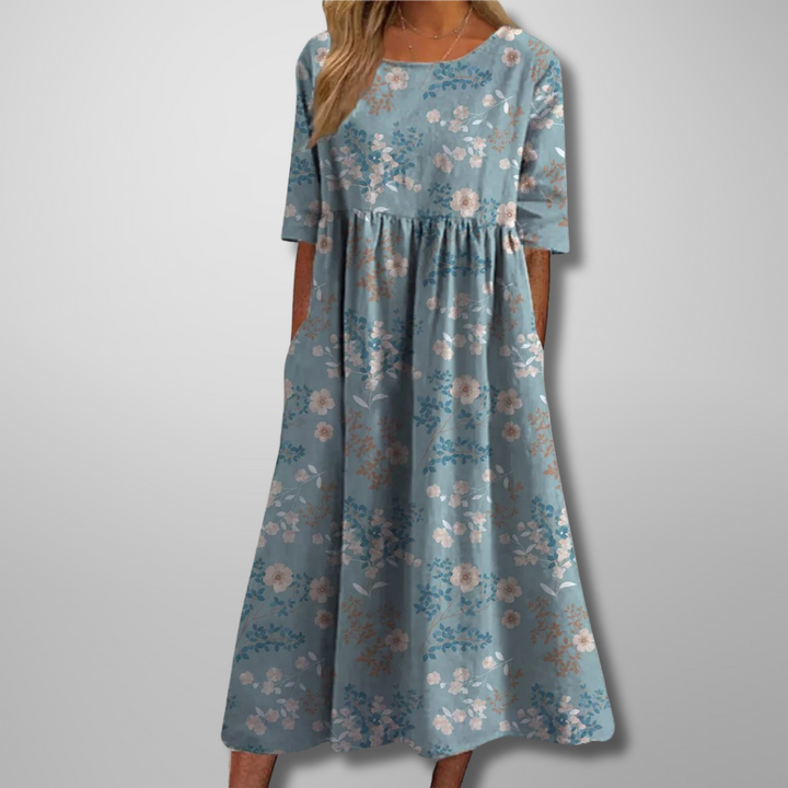 Relaxed Floral Midi Dress