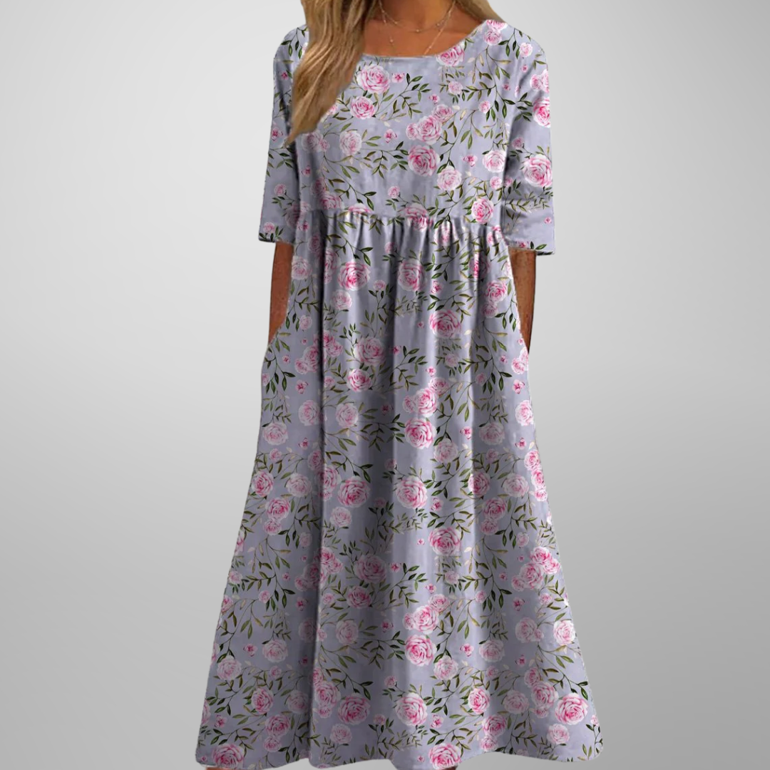 Relaxed Floral Midi Dress