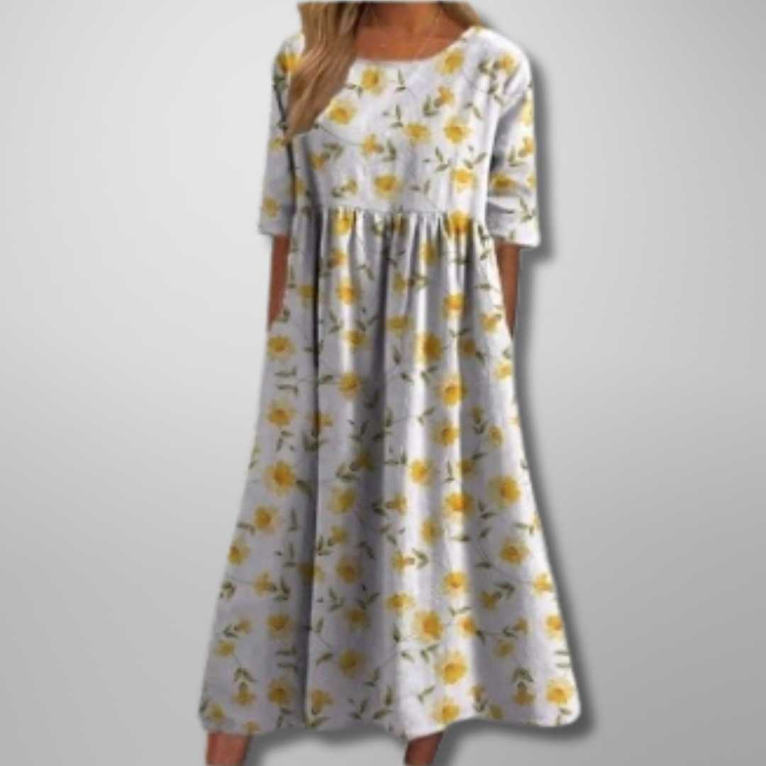 Relaxed Floral Midi Dress