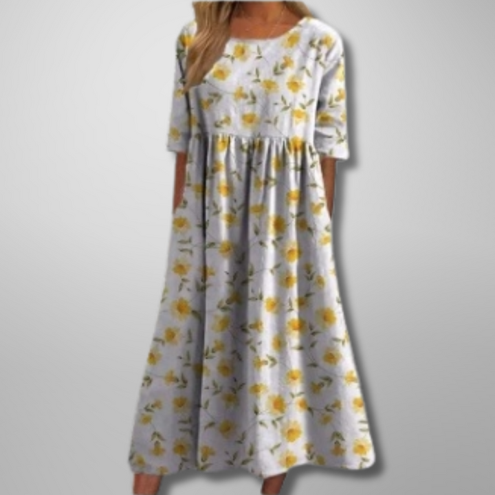Relaxed Floral Midi Dress