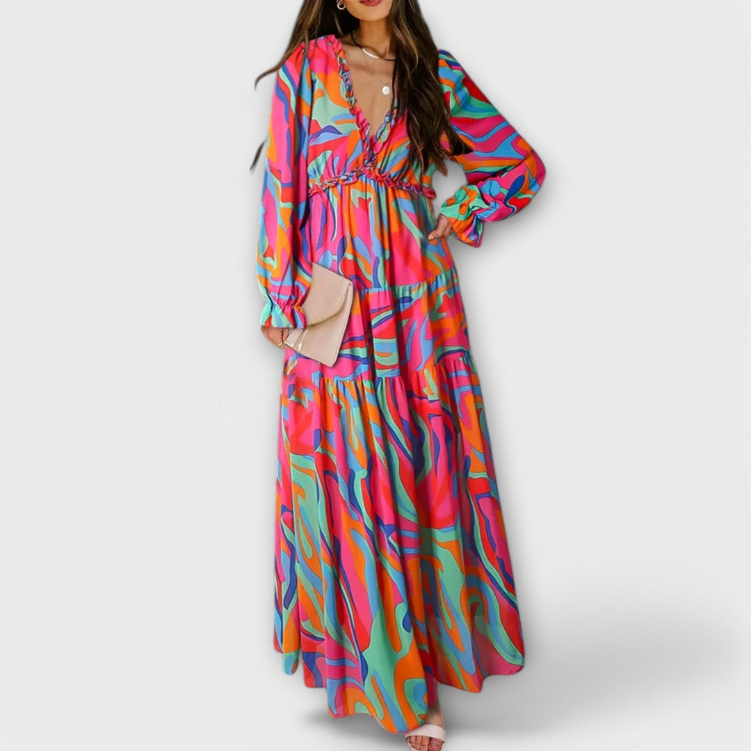 Floral V-Neck Maxi Dress