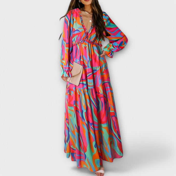 Floral V-Neck Maxi Dress