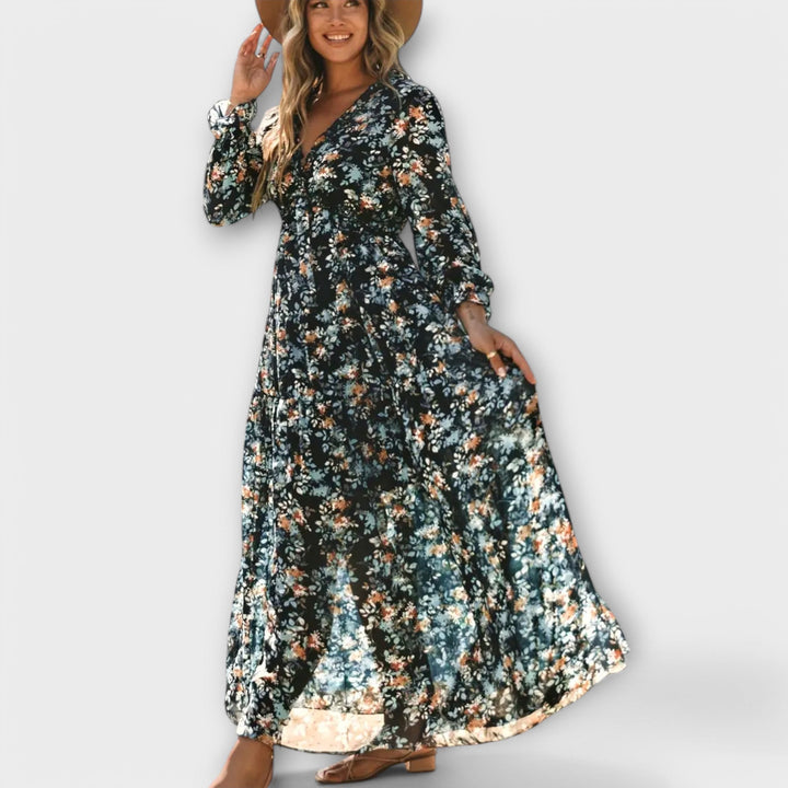 Floral V-Neck Maxi Dress