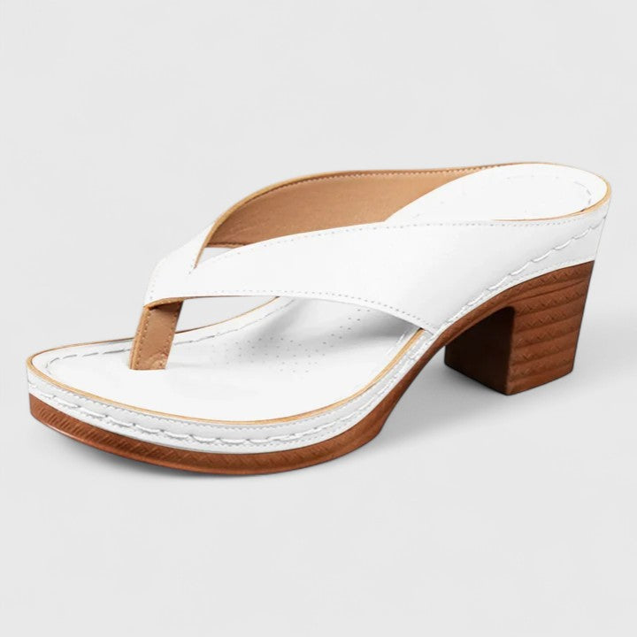 Womens Block Heel Thong Sandals with Platform Sole