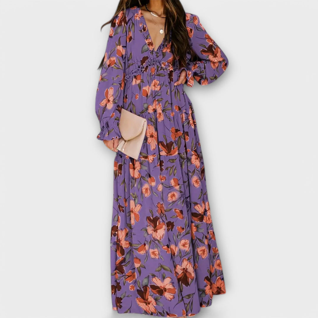 Floral V-Neck Maxi Dress