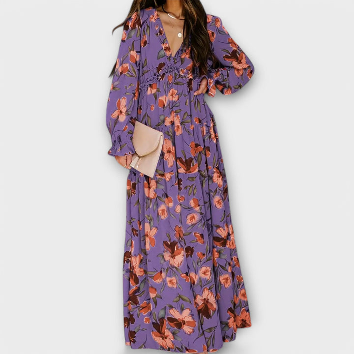 Floral V-Neck Maxi Dress