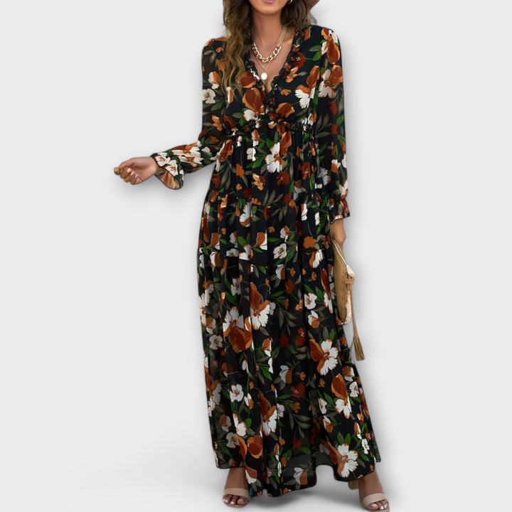 Floral V-Neck Maxi Dress